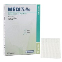 Méditulle tulle gras 10 compresses paraffinées