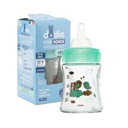 Dodie Biberon verre Tétine ronde Débit lent 150 ml