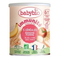 Babybio 5 céréales Immunité Banane pomme