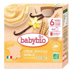 Babybio Gourdes Crème semoule vanille bio