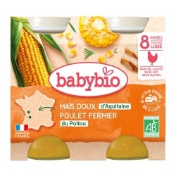Babybio Petits Pots bébé Maïs doux Poulet fermier