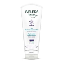 Weleda Bébé Baume lavant relipidant 3 en 1 mauve blanche Bio