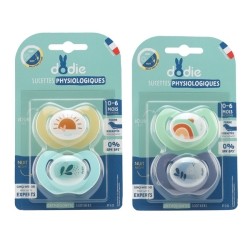 Dodie sucette physiologique silicone 0-6 mois jour nuit