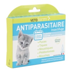 Pipettes Vetoform Antiparasitaire Insectifuge Chaton