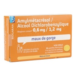 Biogaran Amylmétacrésol/alcool dichlorobenzylique pastilles miel-citron