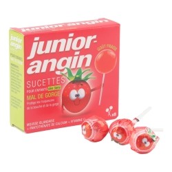 Junior Angin sucettes mal de gorge fraise
