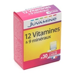 Juvamine 12 vitamines et 9 minéraux comprimés