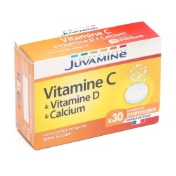 Juvamine Vitamine C, Vit D et Calcium comprimés effervescents
