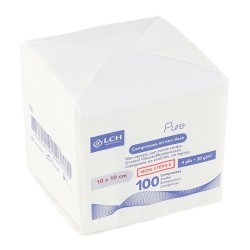 Compresses non tissées non stériles 10 x 10 cm LCH Pure