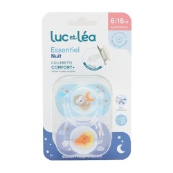 Luc et Léa Essentiel sucette silicone anatomique 6-18 mois Nuit