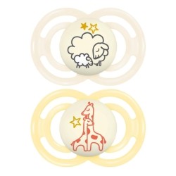 MAM sucette anatomique silicone +6 mois Perfect Nuit