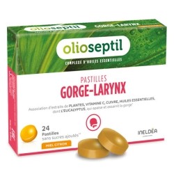 Olioseptil Gorge Larynx pastilles Miel Citron