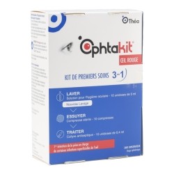 Ophtakit oeil rouge kit de premiers soins 3 en 1