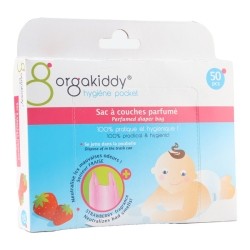Orgakiddy Sac à couches parfum fraise 50 sacs