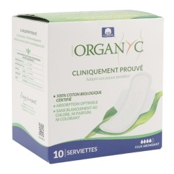 Organyc Coton Bio serviettes hygiéniques Flux abondant