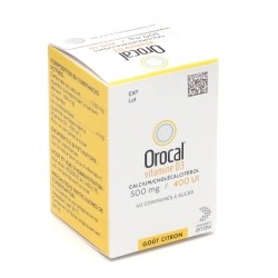 Orocal D3 500 mg 400 UI comprimé à sucer
