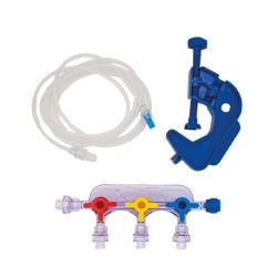 NeoFold Rampe 3 robinets 3 voies avec prolongateur et support de rampe à l'unité