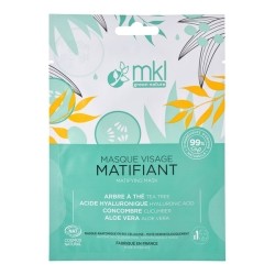 Masque Visage Matifiant Biocellulose MKL Concombre et aloe vera bio