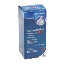Carbocisteine 5 % sirop toux grasse sans sucre Adulte Viatris