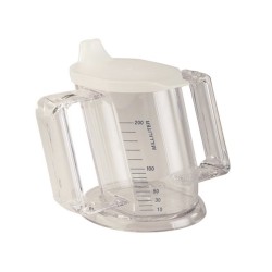 Verre avec anse gradué et couvercle