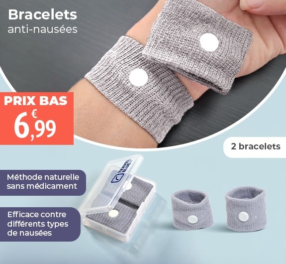 Prix bas Bracelets anti nausée Travel Blue