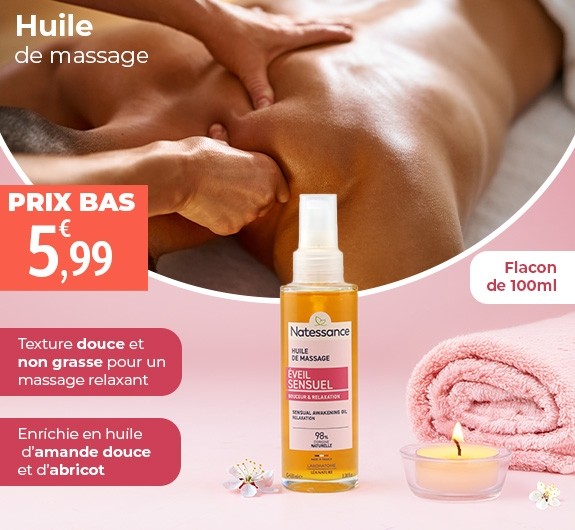 Prix bas Natessance huile de massage éveil sensuel