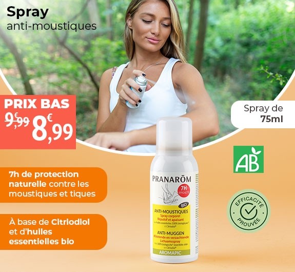 Prix bas Pranarom Aromapic spray corporel anti-moustique bio