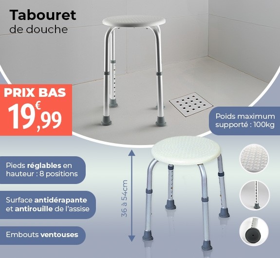 Prix bas Tabouret de douche rond
