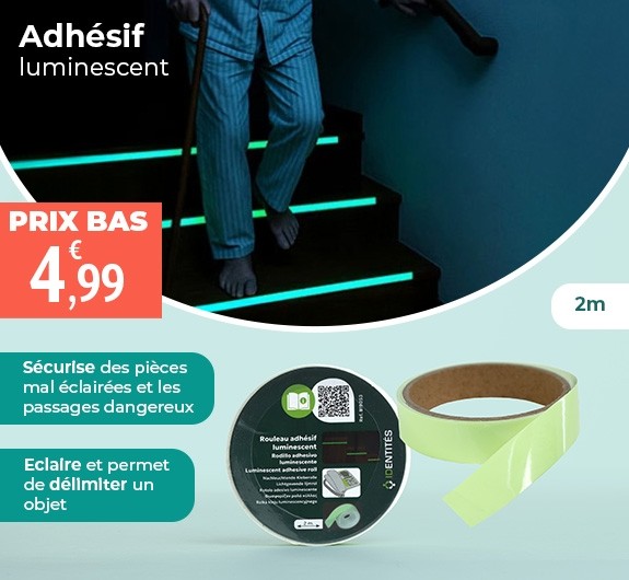 Rouleau adhésif luminescent