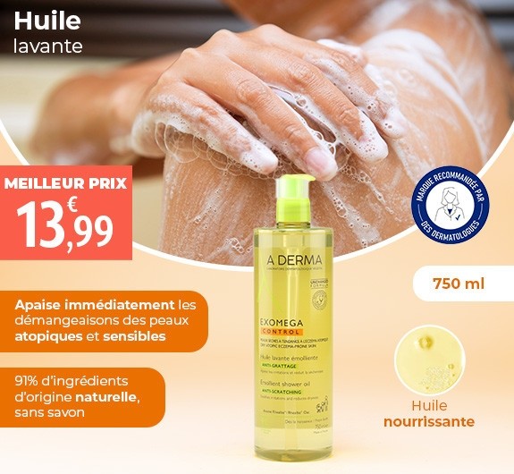 Meilleur Prix A Derma Huile lavante Exomega Control