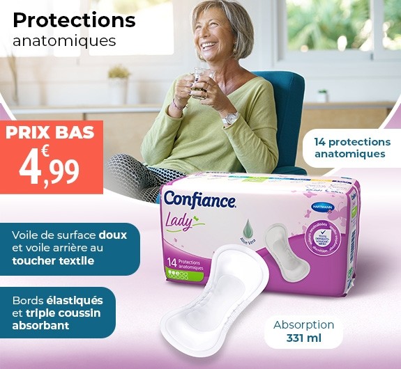 Prix bas Confiance Lady protections anatomiques