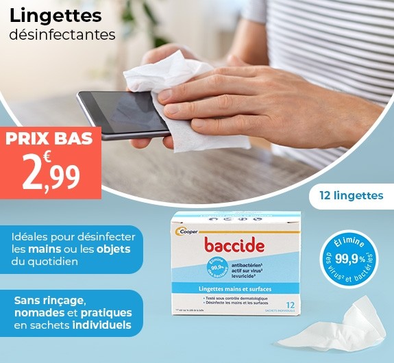Prix bas Baccide lingettes désinfectantes