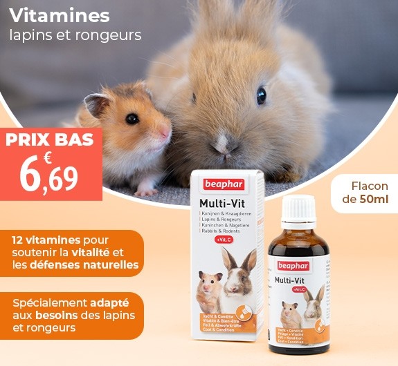 Prix bas Beaphar Multi-Vit Lapins et Rongeurs gouttes