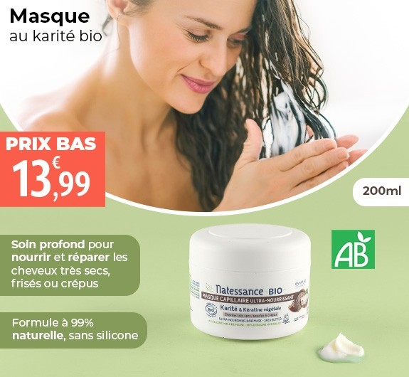 Prix bas Natessance Masque capillaire ultra-nourrissant Karité bio