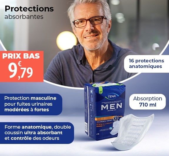 Prix bas Tena Men Active Fit Protection absorbante