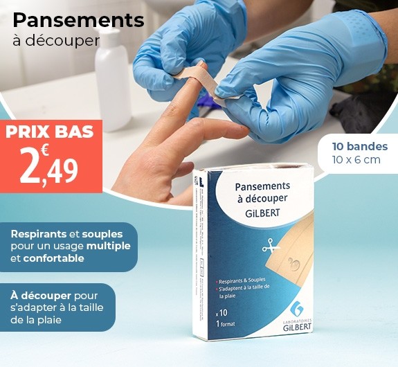 Prix bas Gilbert pansements à découper 10 x 6 cm