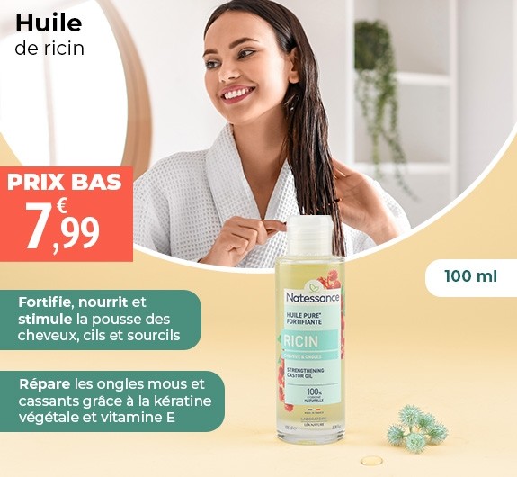 Prix bas Natessance huile de ricin cheveux et ongles