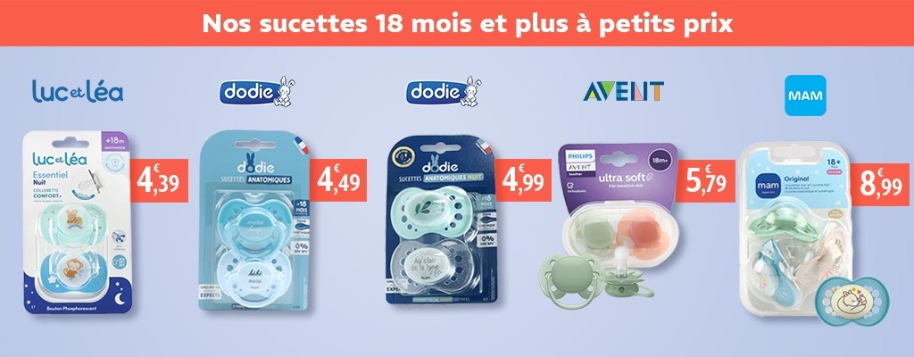 Sucettes prix bas