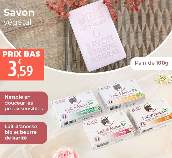 Prix bas savon végétal lait d'anesse MKL